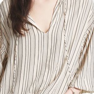 Free People Striped Bishop Sleeves Tunic Top.  Size Medium